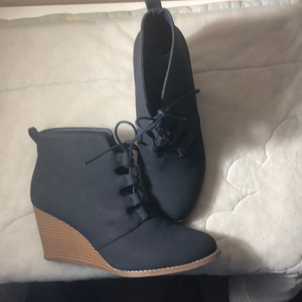 Blue Nautical Ankle Boots